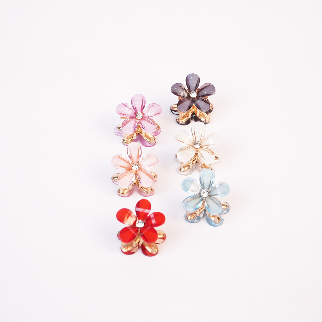 Pearl Blossom Mini Hair Claw Clip Random Color (one Piece )