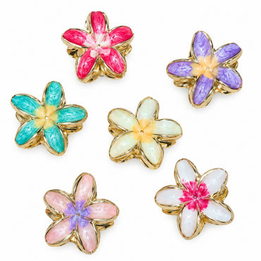 Floral Hair Claw Clips for Women – Colorful Enamel Flower Hair Clips,Random Color