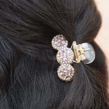 Crystal Triple Bloom Hair Claw Clip – Elegant Sparkle for Everyday Glam