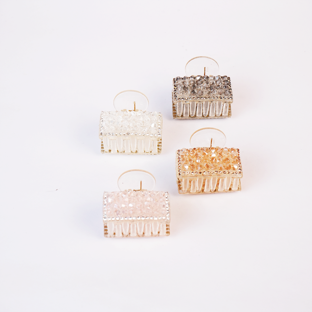 Crystal Luxe Hair Claw Clip in square shape