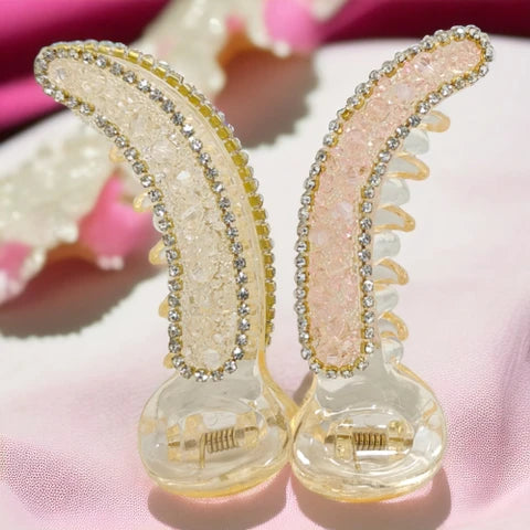 Crystal Luxe Banana Hair Claw Random Color (one Piece )