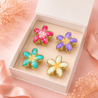 Floral Hair Claw Clips for Women – Colorful Enamel Flower Hair Clips,Random Color