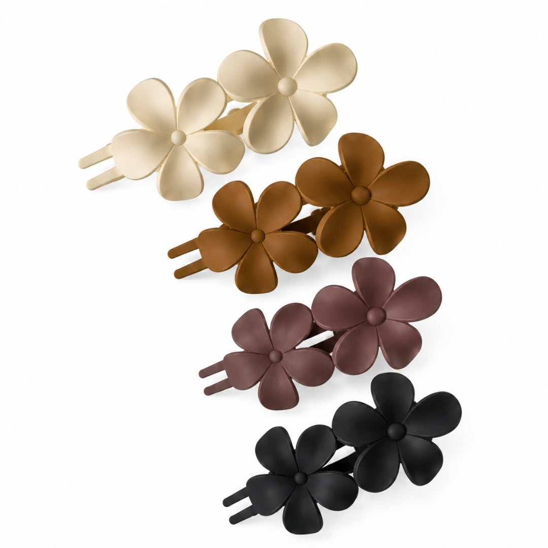 Bloom Barrette Hair Clips – Set of 6 Floral Hair Accessories ,Random Color
