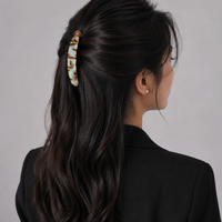 Iridescent Snap Hair Clips Set – Colorful Glossy Barrettes Random Color  (one Piece )