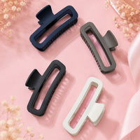 Minimalist Rectangle Hair Clips Set – Matte Finish Large Claw Hair Clips Random Color,(one piece )