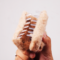 Soft Faux Fur Hair Claw Clip for Women