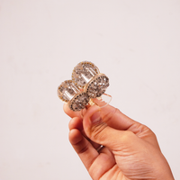 Apple shape  Crystal Luxe Mini Hair Claw Clip Random Color (one Piece )