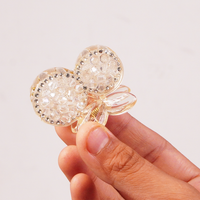 Apple shape  Crystal Luxe Mini Hair Claw Clip Random Color (one Piece )