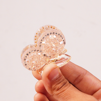 Apple shape  Crystal Luxe Mini Hair Claw Clip Random Color (one Piece )