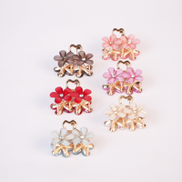 Red Floral Crystal Hair Claw Clip for Women Random Colors