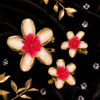 Floral Enamel Hair Clip Set – Elegant Flower Hair Accessories for Women & Girls (one Piece )