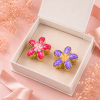 Floral Hair Claw Clips for Women – Colorful Enamel Flower Hair Clips,Random Color