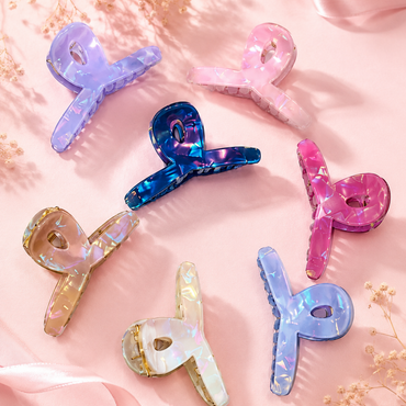 Iridescent Butterfly Claw Hair Clips – Colorful Everyday Hair Random Color  (one Piece )