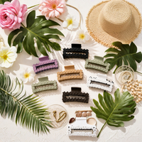 Claw Hair Clips Set for Women – Elegant Flower Hair Accessories Random Color  (one Piece )