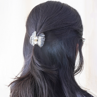 Crystal Oval Hair Claw Clip for Women | Rhinestone Hair Random Color (one Piece )