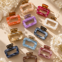 Large Rectangle Hair Claw Clips for Women – Trendy Acetate-Style Hair Clips, Random Color