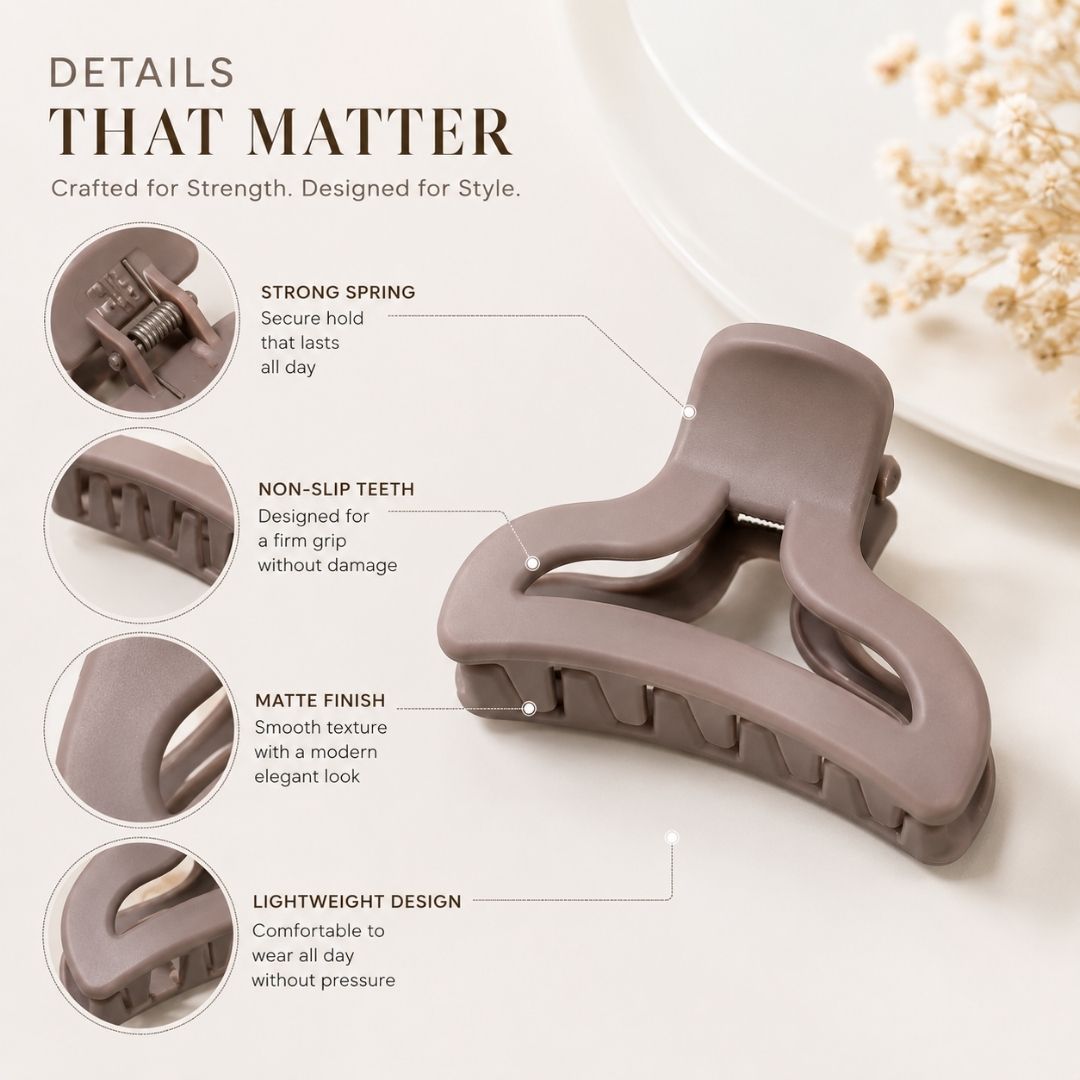 SculptEase Hair Claw Clips – Set of 8 Minimalist Matte Random Color
