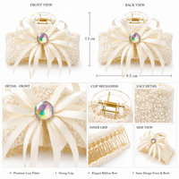 White Lace Bow Hair Claw Clip – Elegant Floral Lace Hair Accessory Random Color