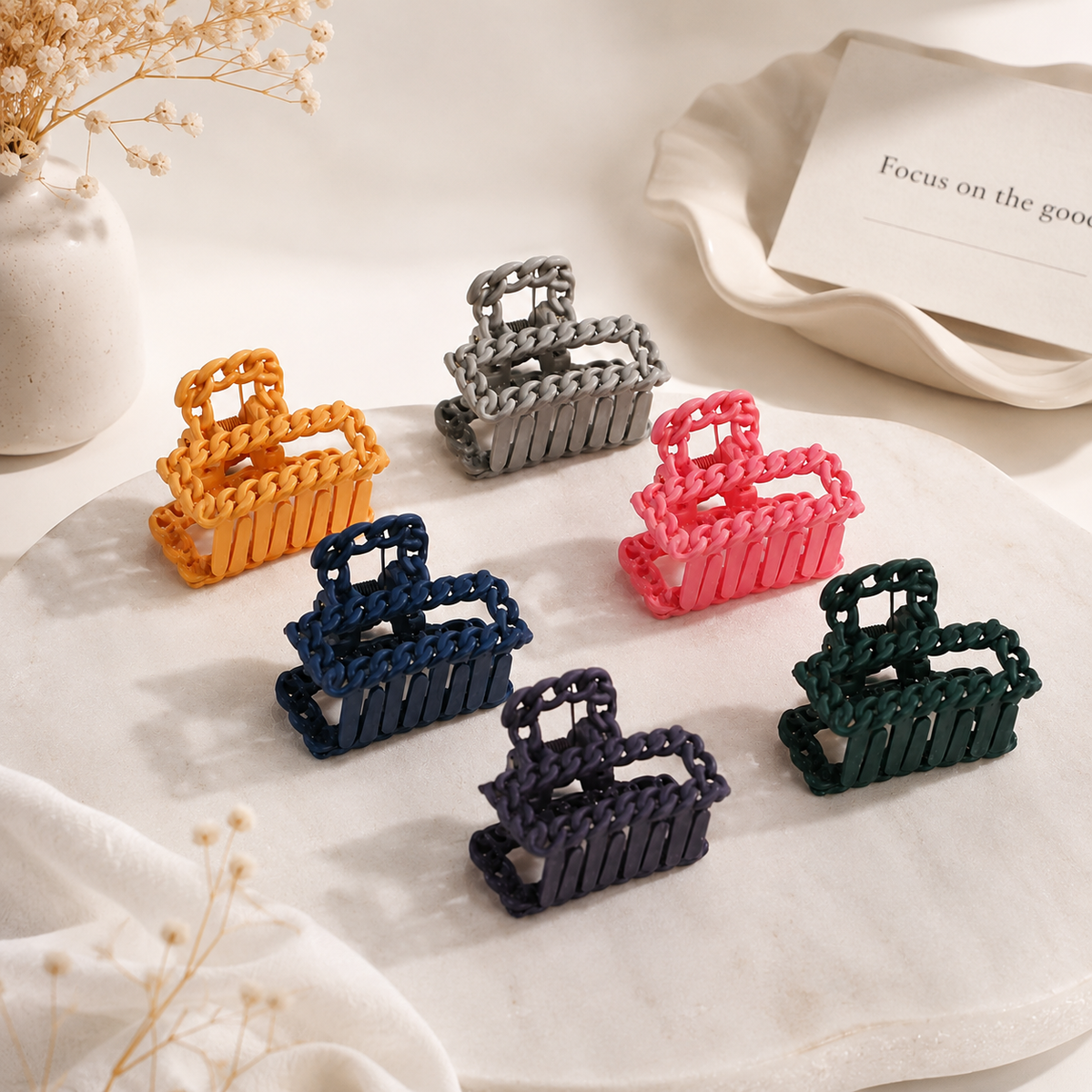 Braided Matte Hair Claw Clip Random Color (one Piece )