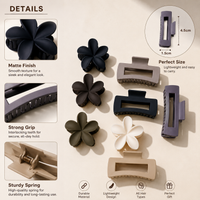 Matte Floral & Minimalist Hair Claw Clips – Strong Grip Decorative Hair Random Color (one piece )