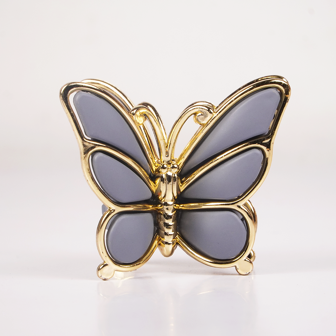 Elegant Butterfly Hair Claw Clip for Women | Gold & Grey Korean Hair Accessory