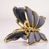 Elegant Butterfly Hair Claw Clip for Women | Gold & Grey Korean Hair Accessory