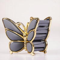 Elegant Butterfly Hair Claw Clip for Women | Gold & Grey Korean Hair Accessory