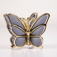 Elegant Butterfly Hair Claw Clip for Women | Gold & Grey Korean Hair Accessory