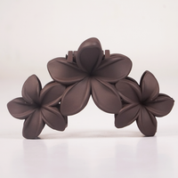 Matte Brown Floral Hair Claw Clip for Women | Korean Flower Hair Accessory
