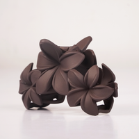 Matte Brown Floral Hair Claw Clip for Women | Korean Flower Hair Accessory