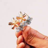 Red Floral Crystal Hair Claw Clip for Women