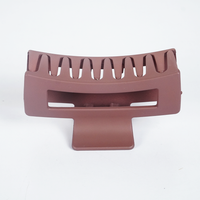 Matte Brown Rectangle Hair Claw Clip for Women | Minimalist Strong Hold Hair Accessories