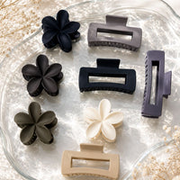 Matte Floral & Minimalist Hair Claw Clips – Strong Grip Decorative Hair Random Color (one piece )