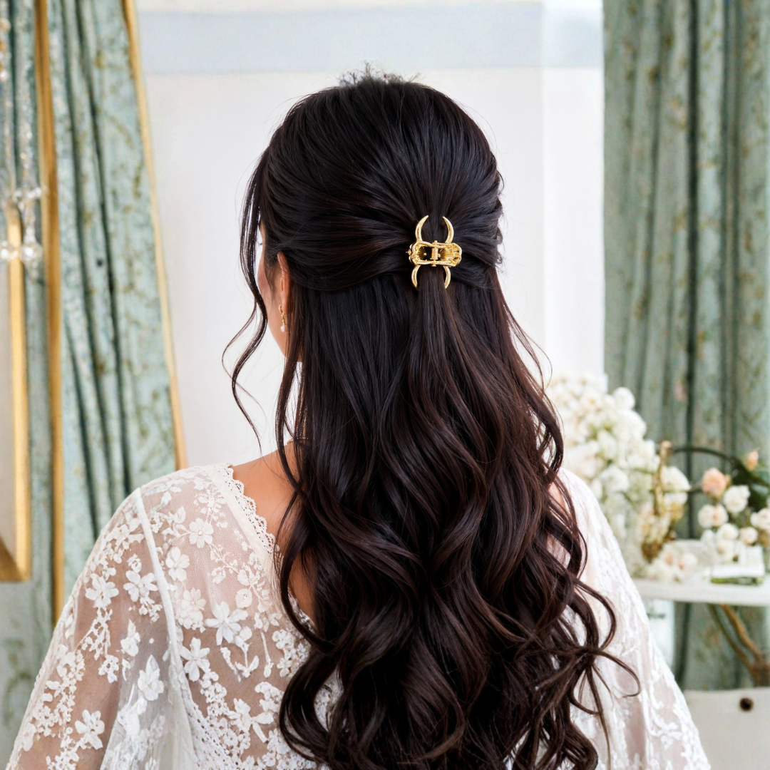 Floral Enamel Hair Clip Set – Elegant Flower Hair Accessories for Women & Girls (one Piece )