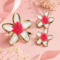 Floral Enamel Hair Clip Set – Elegant Flower Hair Accessories for Women & Girls (one Piece )