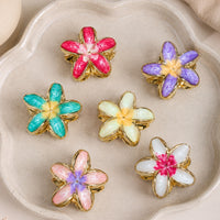 Floral Hair Claw Clips for Women – Colorful Enamel Flower Hair Clips,Random Color