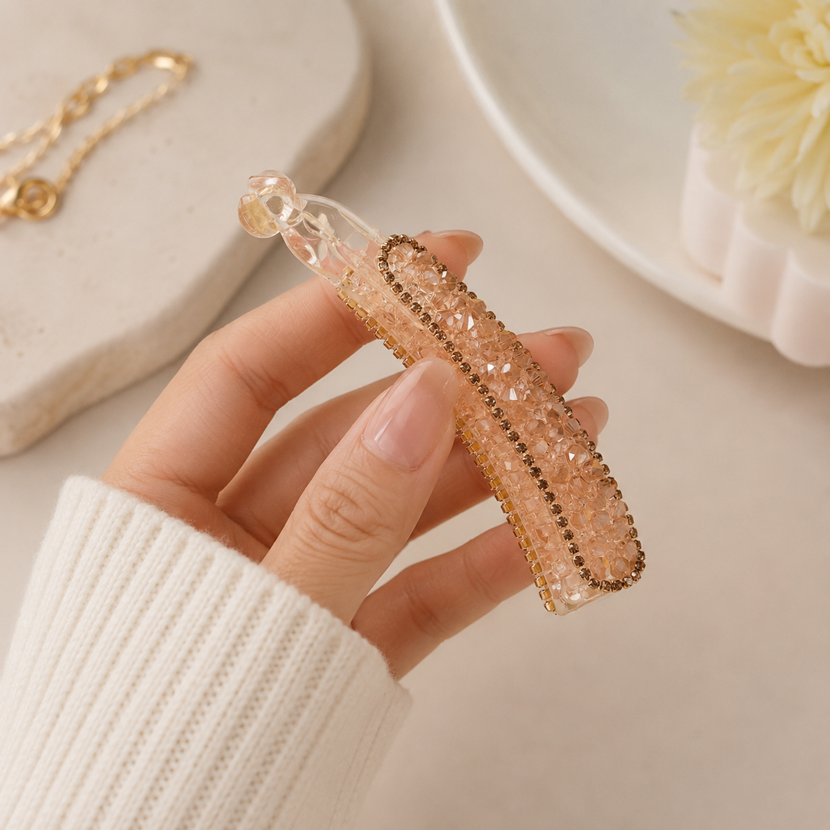 Acrylic Hair Barrette | Strong Hold Hair Accessory Random Color  (one Piece )