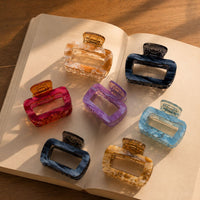 Large Rectangle Hair Claw Clips for Women – Trendy Acetate-Style Hair Clips, Random Color