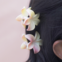 Tropical Blossom Flower Hair Claw Clip – Cute Floral Hold for Effortle Random Color (one Piece )