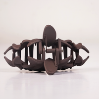 Matte Brown Floral Hair Claw Clip for Women | Korean Flower Hair Accessory