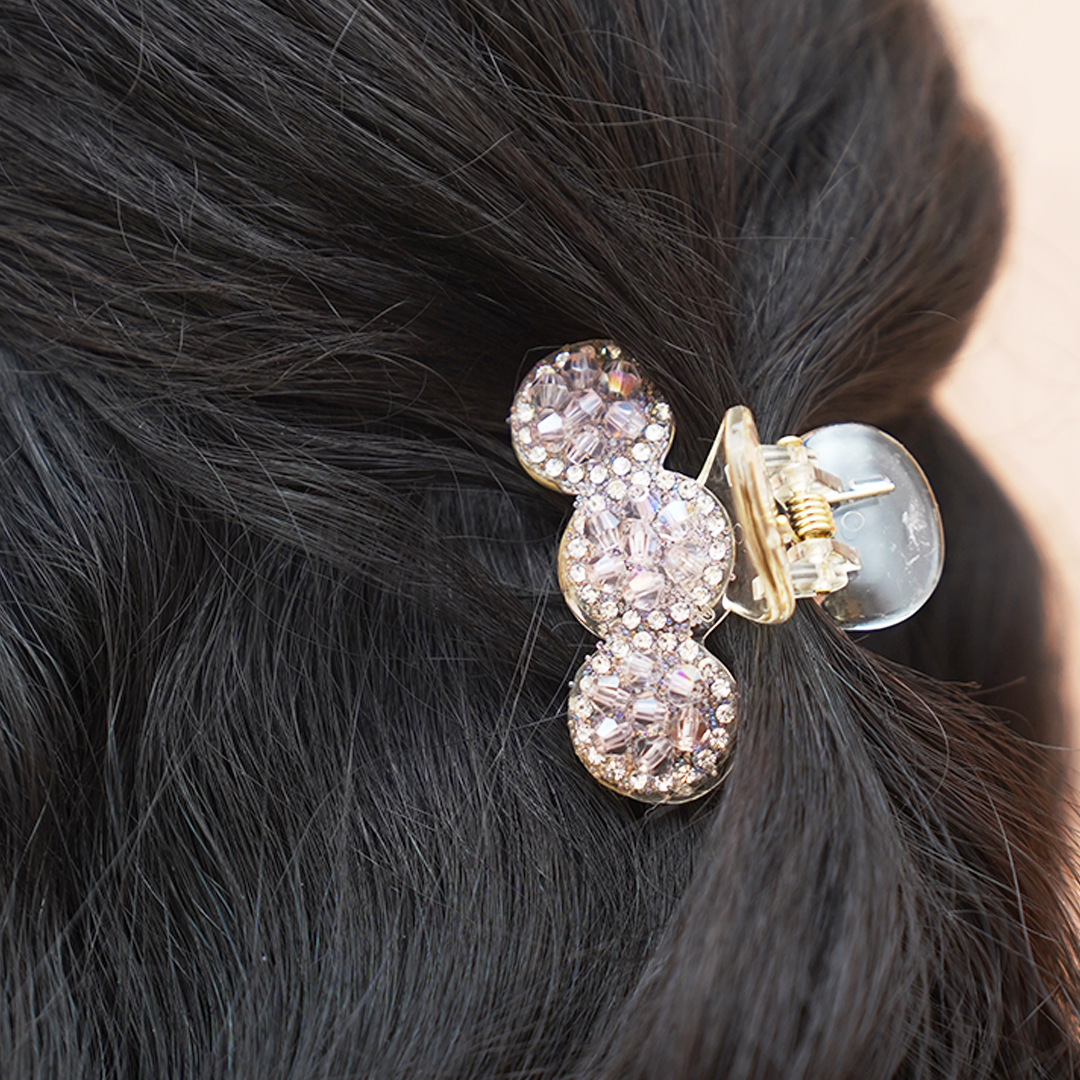 Crystal Triple Bloom Hair Claw Clip – Elegant Sparkle for Everyday Glam