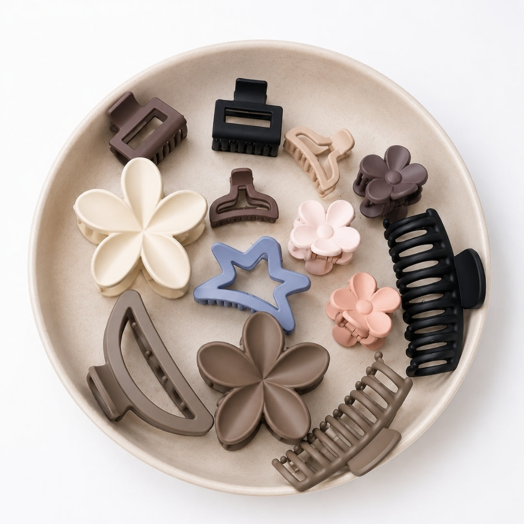 Minimalist Hair Claw Clip Set for Women – Assorted Flower,