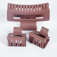 Matte Brown Rectangle Hair Claw Clip for Women  Random Colors