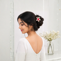 Floral Enamel Hair Clip Set – Elegant Flower Hair Accessories for Women & Girls (one Piece )