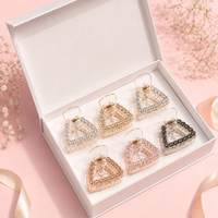 Rhinestone Triangle Hair Claw Clips Set – Elegant Crystal Hair Clips Random Color