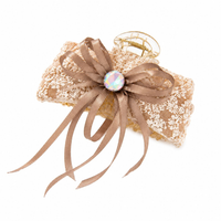 Champagne Lace Bow Hair Claw Clip – Elegant Ribbon Hair Accessory Random Color (one Piece )