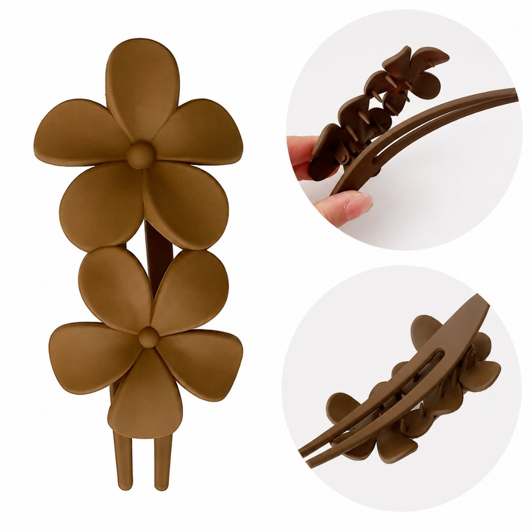 Bloom Barrette Hair Clips – Set of 6 Floral Hair Accessories ,Random Color