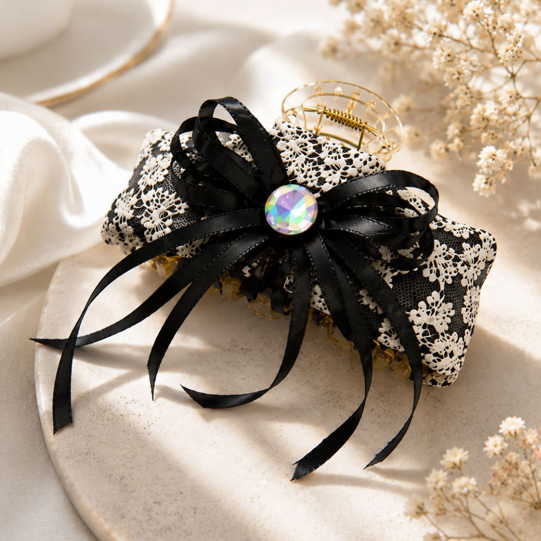Stylish Hair Claw Clips for Women | Floral & Fuzzy Hair Accessories | Set of 4