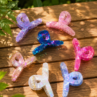 Iridescent Butterfly Claw Hair Clips – Colorful Everyday Hair Random Color  (one Piece )
