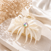 White Lace Bow Hair Claw Clip – Elegant Floral Lace Hair Accessory Random Color